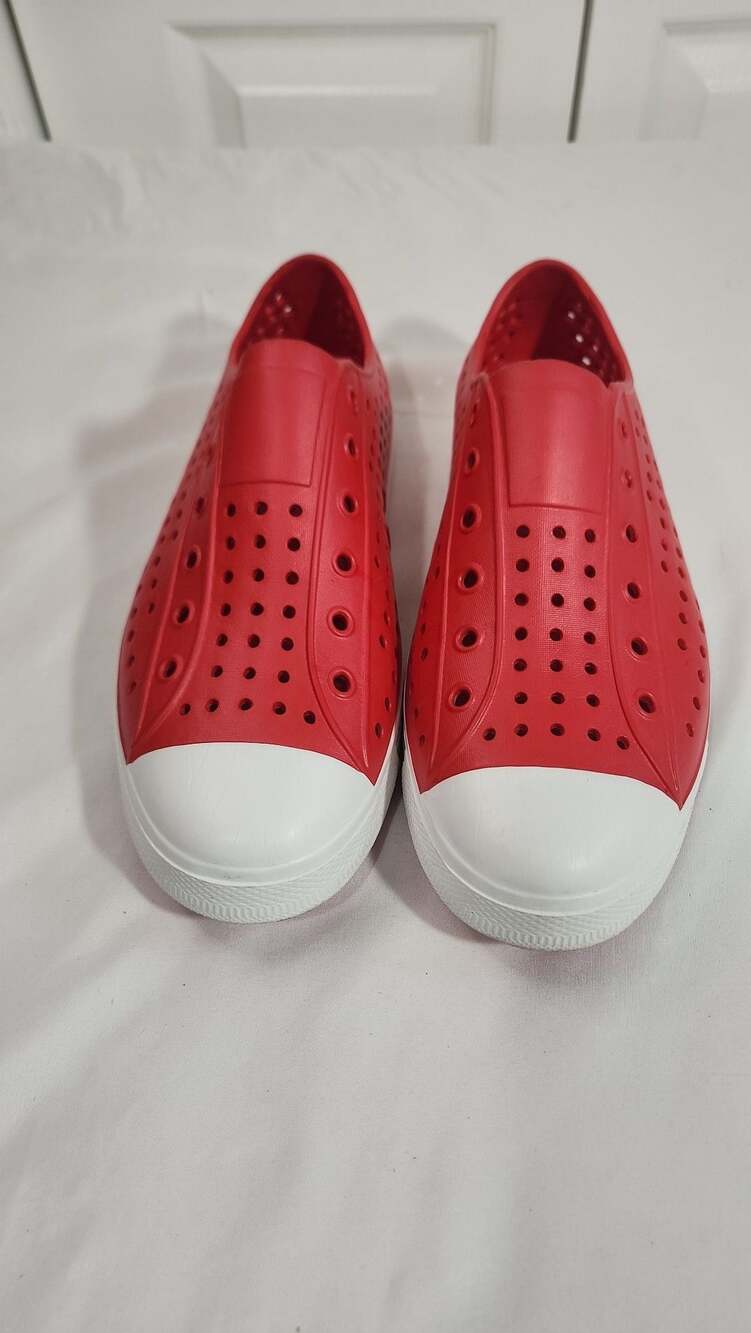 Native Shoes Jefferson Slip-On Sneakers Red White Size 10 women